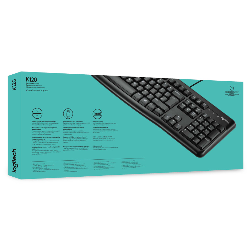 Logitech Keyboard K120 for Business clavier USB AZERTY Français Noir