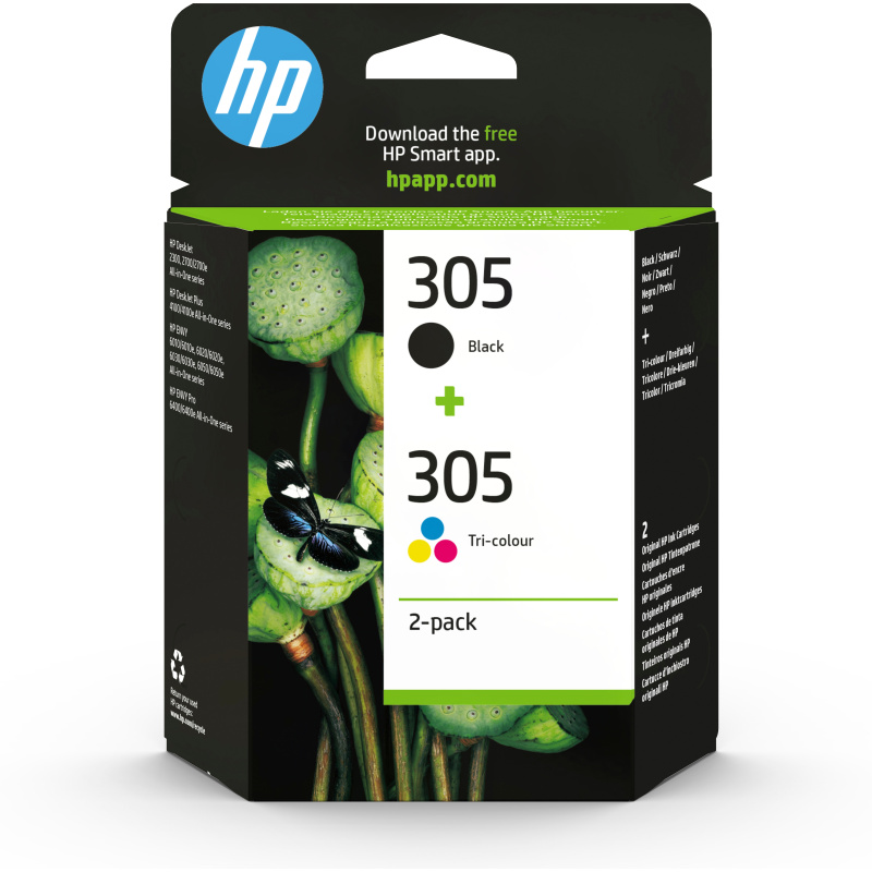 HP Pack de 2 cartouches d'encre authentiques 305 3 couleurs / noir