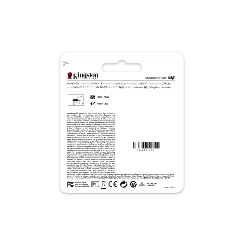 Kingston Technology Carte SDXC Canvas Go Plus 170R C10 UHS-I U3 V30 de 64 Go