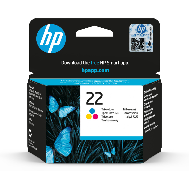 HP 22 cartouche d'encre trois couleurs authentique