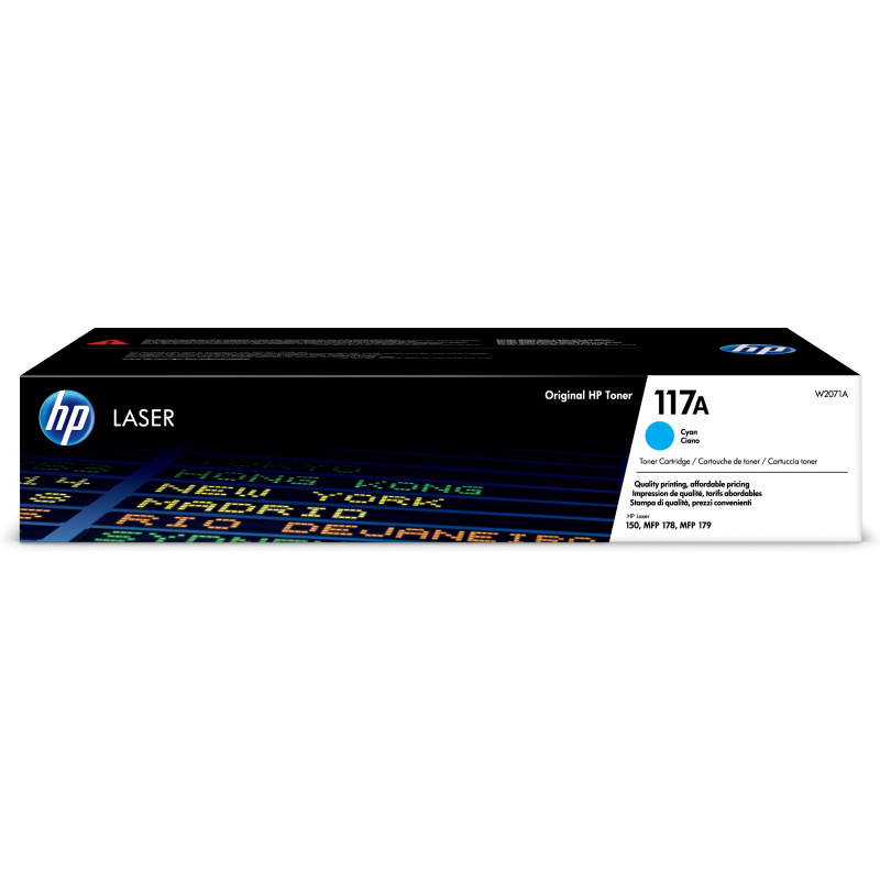 HP Cartouche de toner laser authentique 117A, cyan