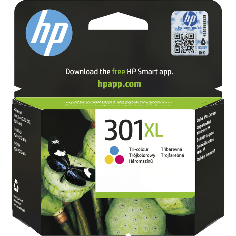 HP 301XL cartouche d'encre trois couleurs grande capacité authentique