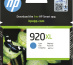 HP 920XL cartouche d'encre cyan grande capacité authentique