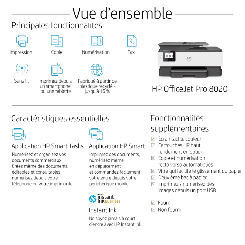 HP Officejet 202 - Imprimante Couleur Jet D'Encre A4 Mobile