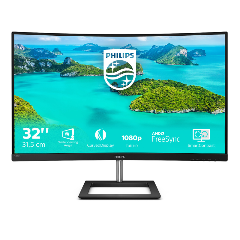 Philips E Line 322E1C/00 LED display 80 cm (31.5") 1920 x 1080 pixels Full HD LCD Noir