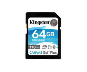 Kingston Technology Carte SDXC Canvas Go Plus 170R C10 UHS-I U3 V30 de 64 Go