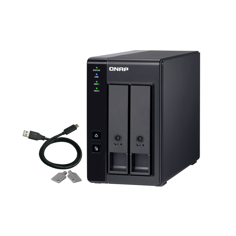 QNAP TR-002 Boîtier de disques de stockage Boîtier disque dur/SSD Noir 2.5/3.5"