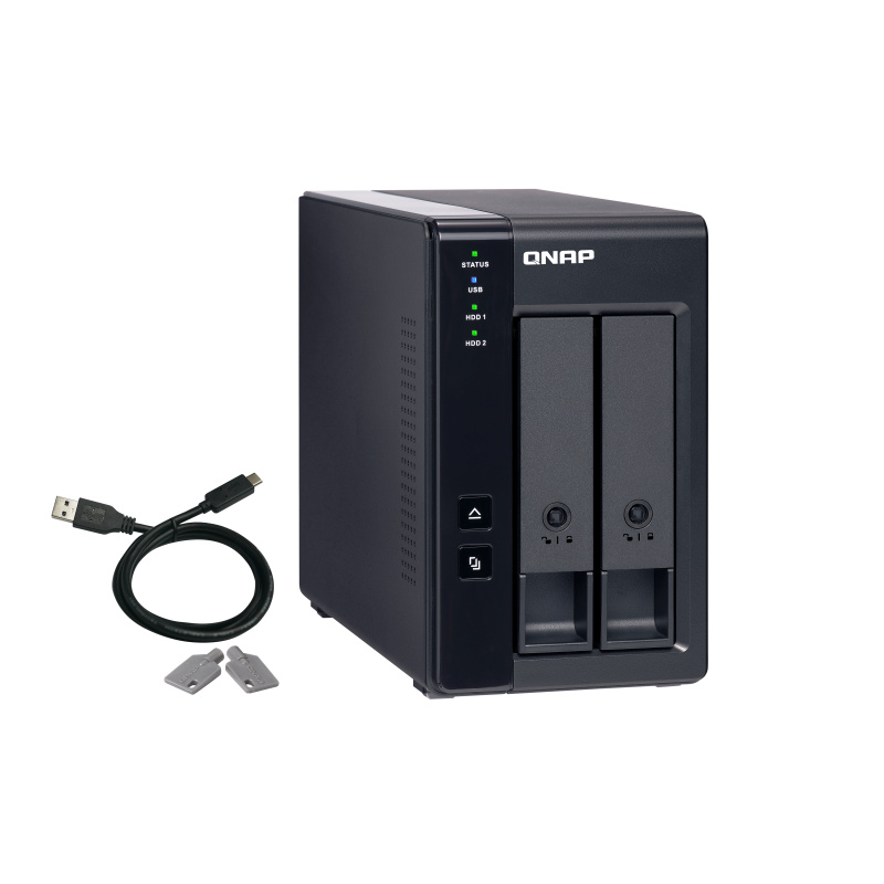 QNAP TR-002 Boîtier de disques de stockage Boîtier disque dur/SSD Noir 2.5/3.5"