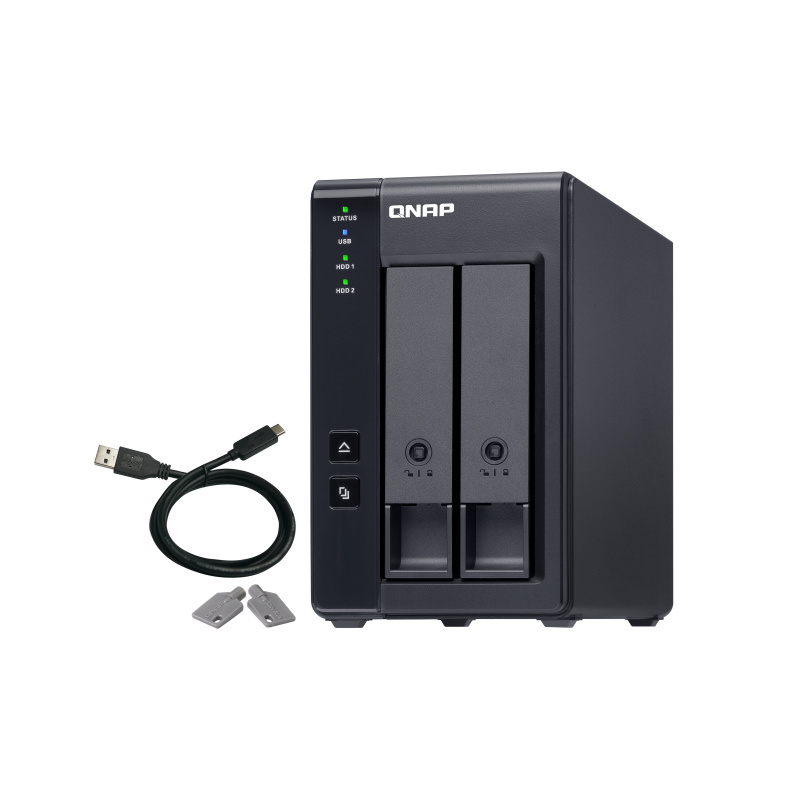 QNAP TR-002 Boîtier de disques de stockage Boîtier disque dur/SSD Noir 2.5/3.5"