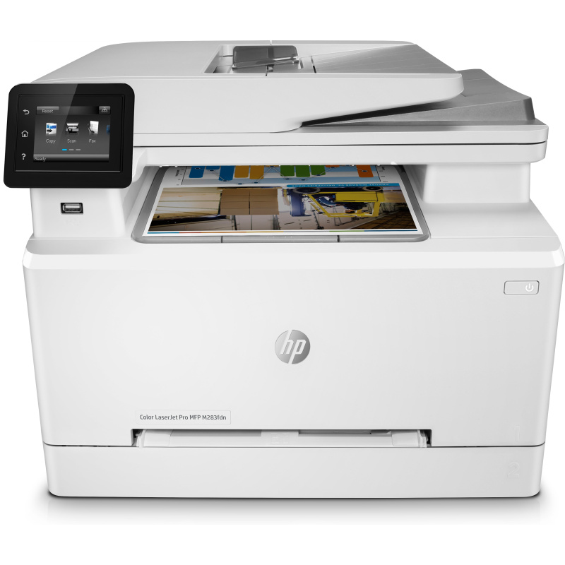 HP Color LaserJet Pro Imprimante multifonction M283fdn, Impression, copie, scan, fax, Impression USB en façade; Numérisation vers e-mail; Impression recto-verso; Chargeur automatique de documents déroulé de 50 feuilles