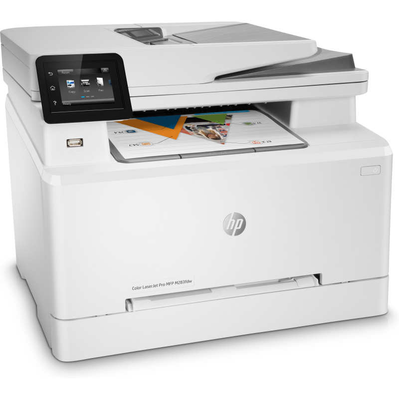 HP Color LaserJet Pro Imprimante multifonction M283fdw, Couleur, Imprimante pour Impression, copie, scan, fax, Impression USB en façade; Numérisation vers e-mail; Impression recto-verso; Chargeur automatique de documents déroulé de 50 feuilles