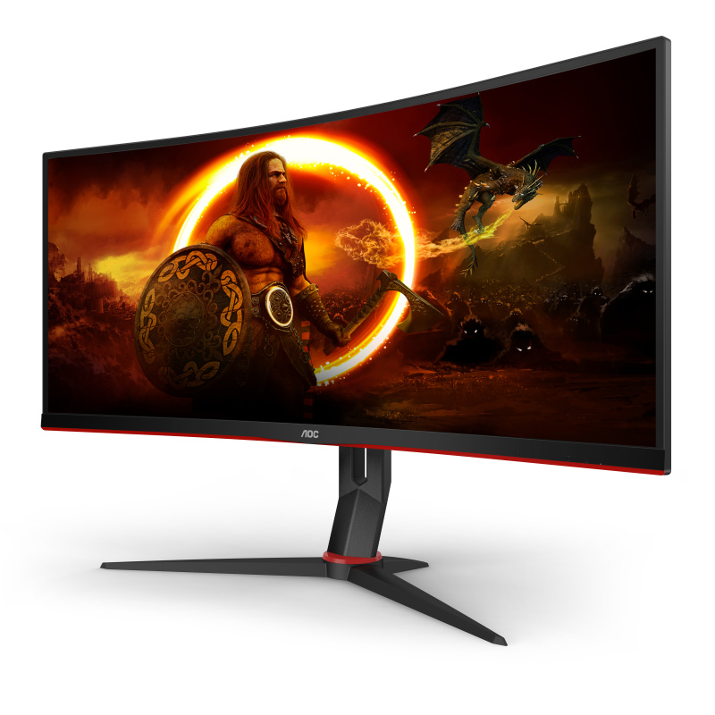 AOC G2 CU34G2X/BK LED display 86,4 cm (34") 3440 x 1440 pixels Quad HD Noir, Rouge