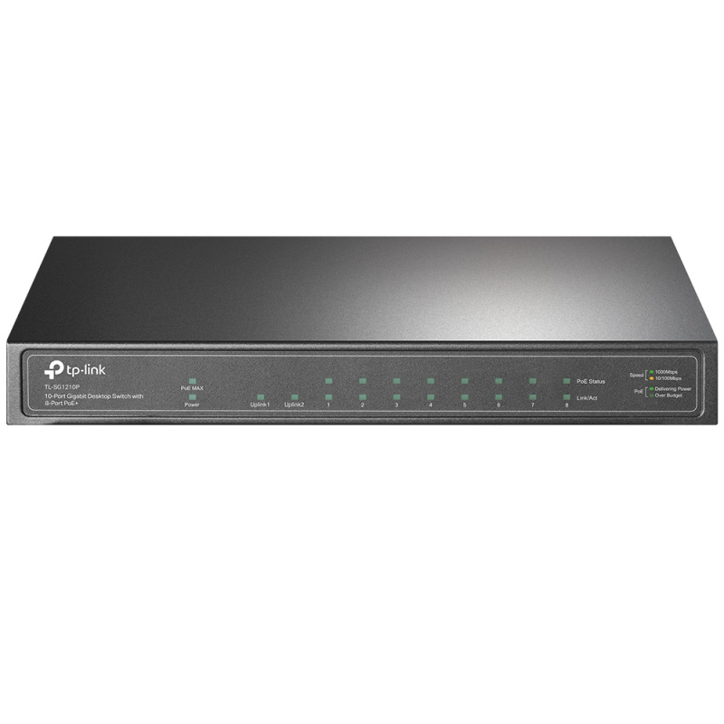 TP-Link TL-SG1210P Non-géré Gigabit Ethernet (10/100/1000) Connexion Ethernet, supportant l'alimentation via ce port (PoE) Gris