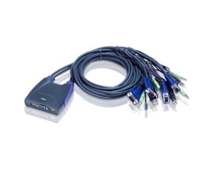 ATEN Commutateur KVM à câble VGA/audio USB 4 ports (0,9m, 1,2m)
