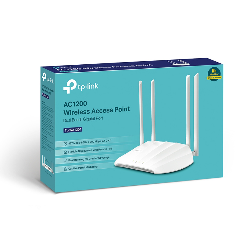 TP-Link TL-WA1201 point d'accès réseaux locaux sans fil 867 Mbit/s Blanc Connexion Ethernet, supportant l'alimentation via ce port (PoE)