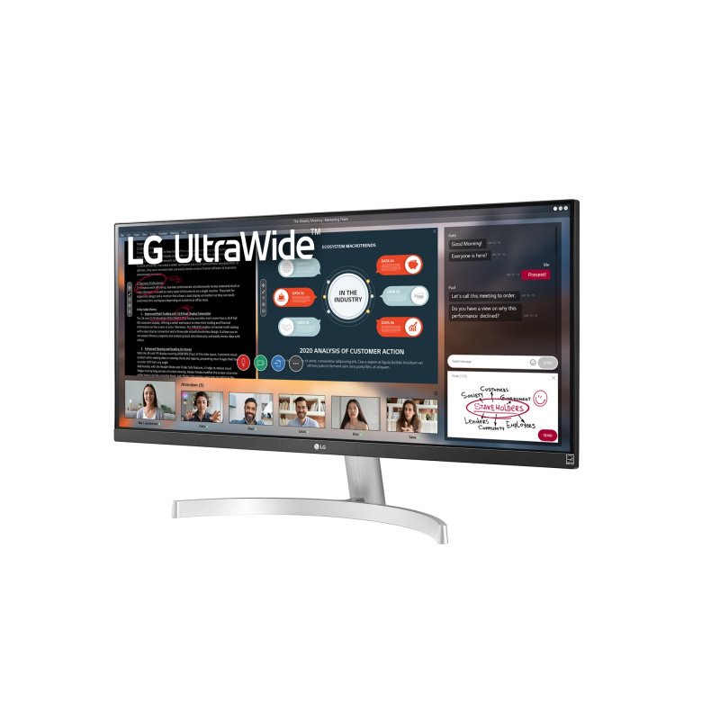 LG 29WN600-W écran plat de PC 73,7 cm (29") 2560 x 1080 pixels Full HD Ultra large LED Argent