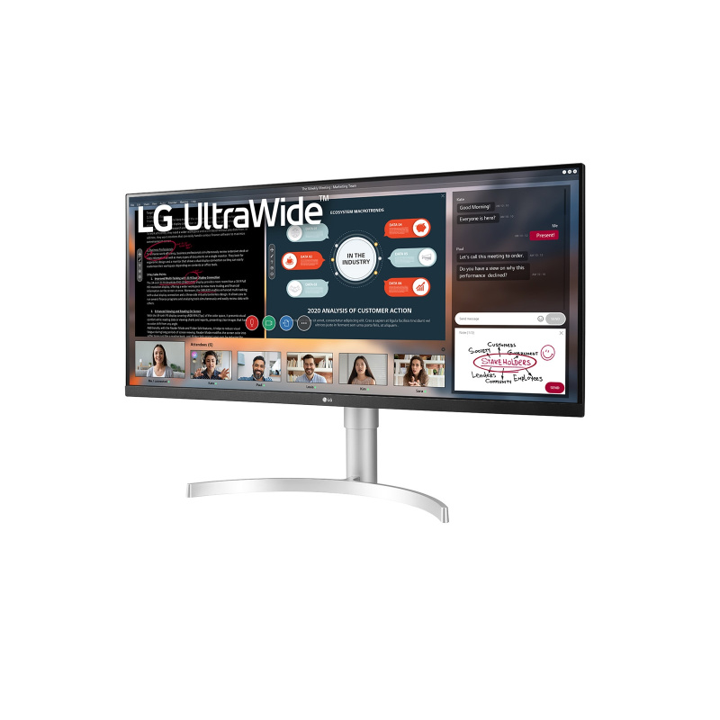 LG 34WN650-W LED display 86,4 cm (34") 2560 x 1080 pixels Full HD Ultra large Blanc