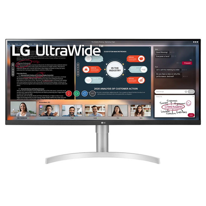 LG 34WN650-W LED display 86,4 cm (34") 2560 x 1080 pixels Full HD Ultra large Blanc