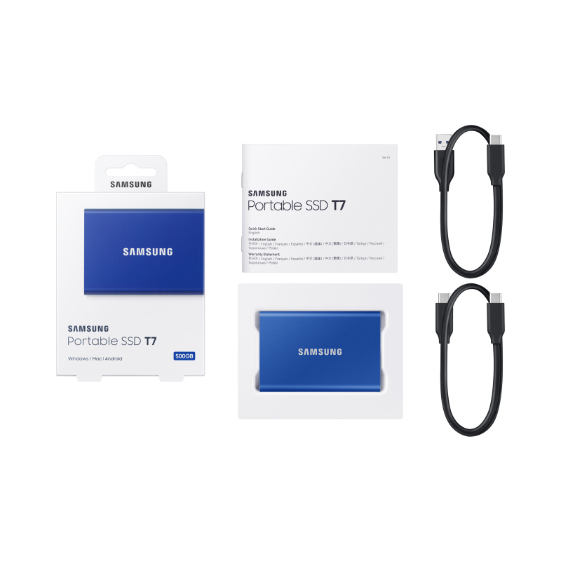 Samsung Portable SSD T7 500 Go USB Type-C 3.2 Gen 2 (3.1 Gen 2) Bleu