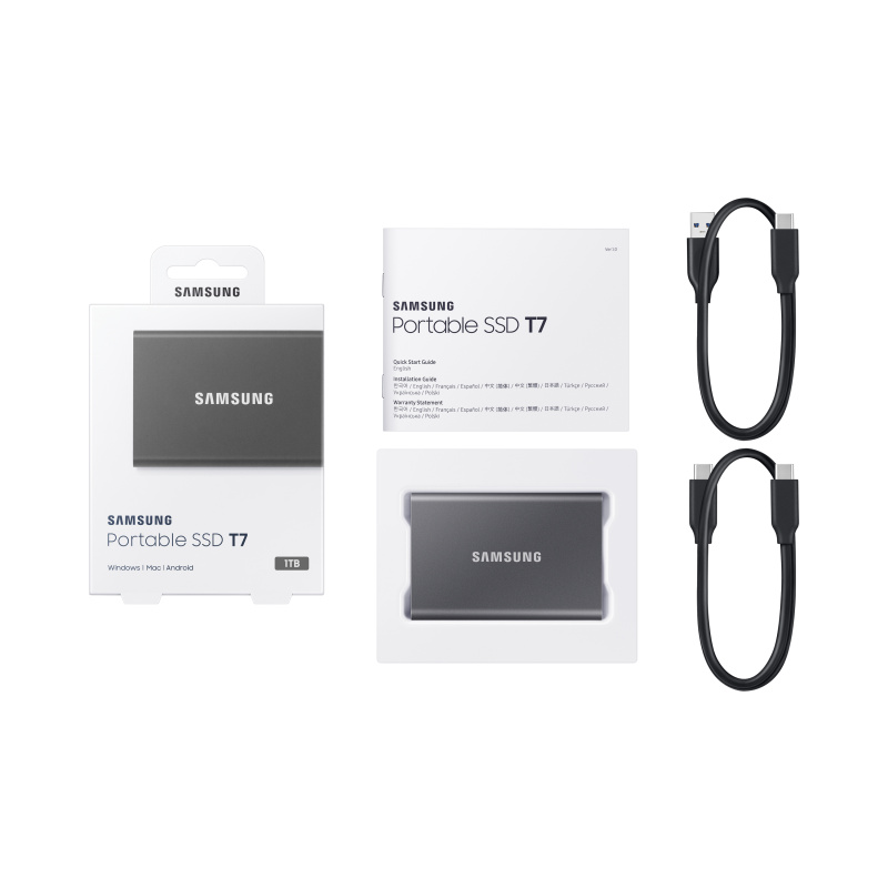 Samsung Portable SSD T7 1 To USB Type-C 3.2 Gen 2 (3.1 Gen 2) Gris