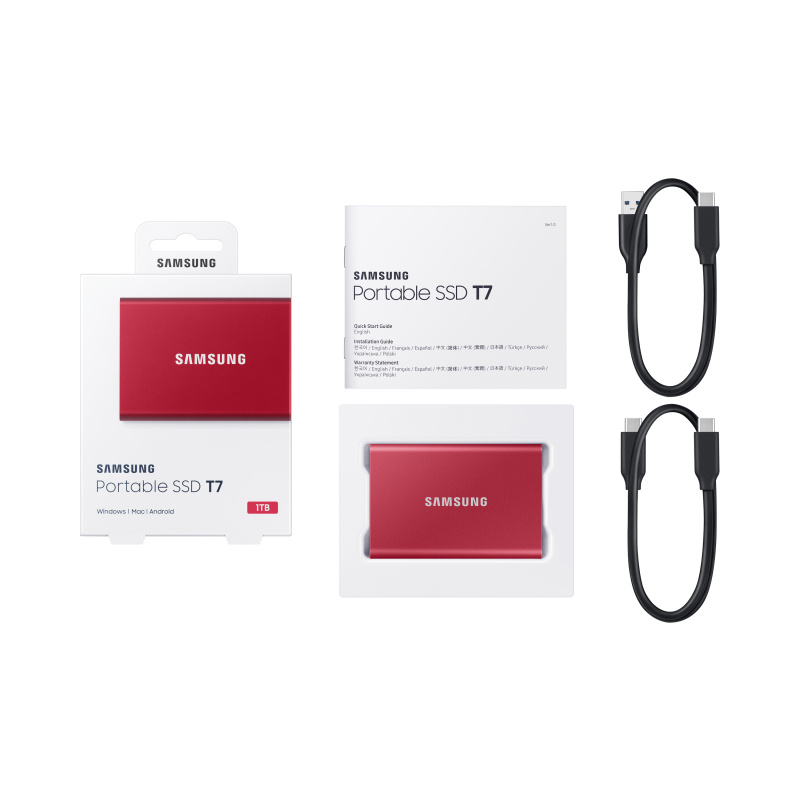 Samsung Portable SSD T7 1 To USB Type-C 3.2 Gen 2 (3.1 Gen 2) Rouge