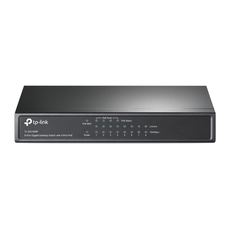 TP-Link TL-SG1008P Géré Gigabit Ethernet (10/100/1000) Connexion Ethernet, supportant l'alimentation via ce port (PoE) Gris