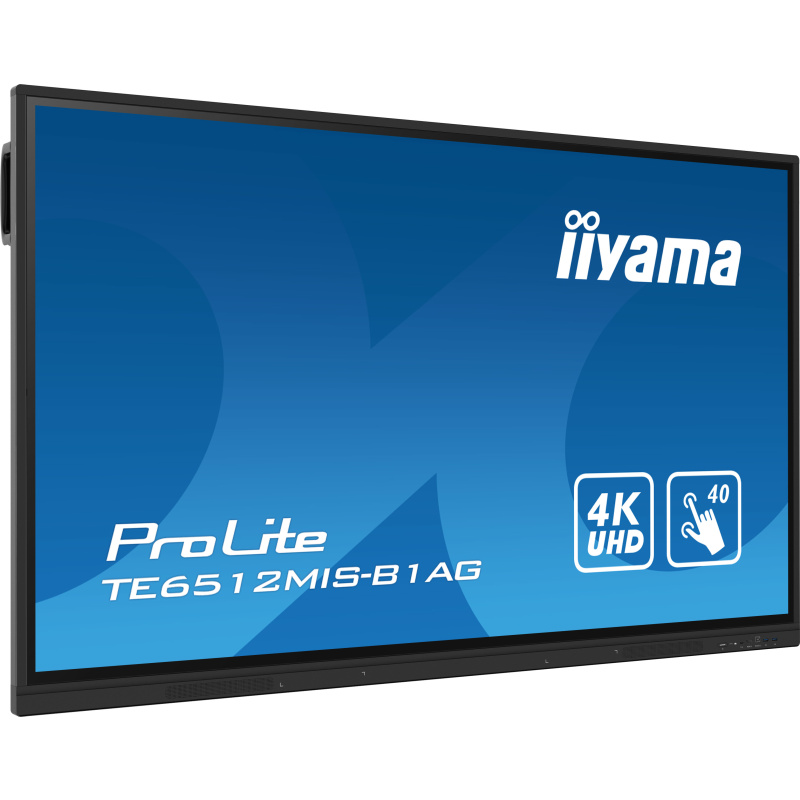 iiyama TE6512MIS-B1AG affichage de messages Écran plat interactif 165,1 cm (65") LCD Wifi 400 cd/m² 4K Ultra HD Noir Écran tactile Intégré dans le processeur Android 11 24/7