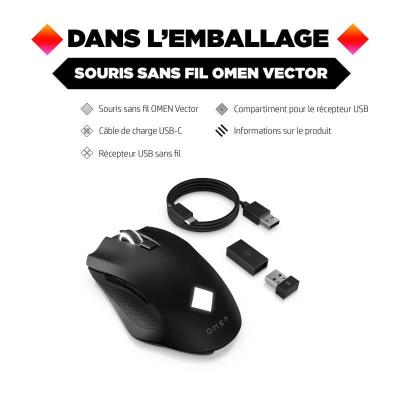 HP Souris sans fil OMEN Vector