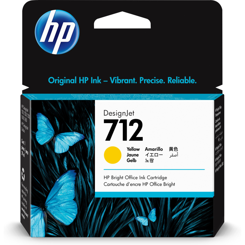 HP Cartouche d'encre DesignJet 712, jaune, 29 ml