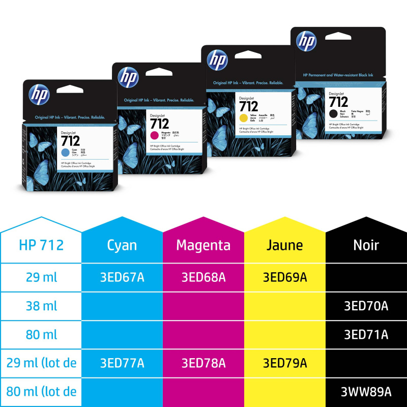 HP Cartouche d'encre DesignJet 712, cyan, 29 ml