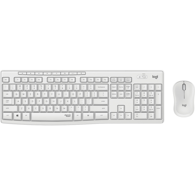 Logitech MK295 Silent Wireless Combo clavier Souris incluse Bureau RF sans fil AZERTY Français Blanc