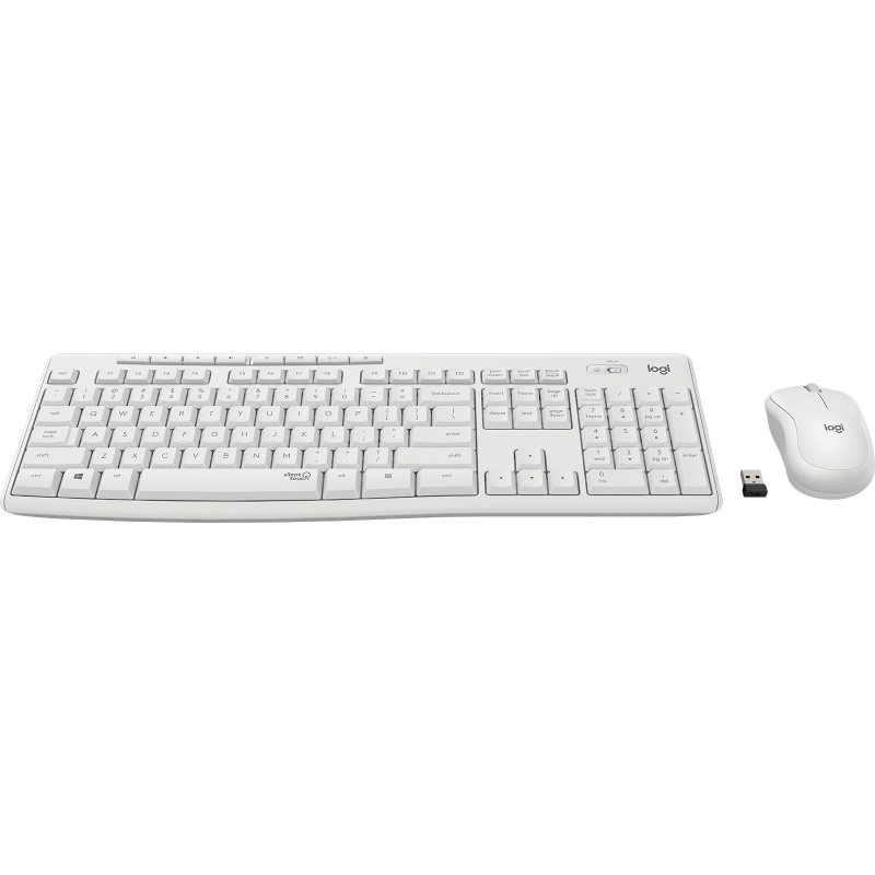 Logitech MK295 Silent Wireless Combo clavier Souris incluse Bureau RF sans fil AZERTY Français Blanc