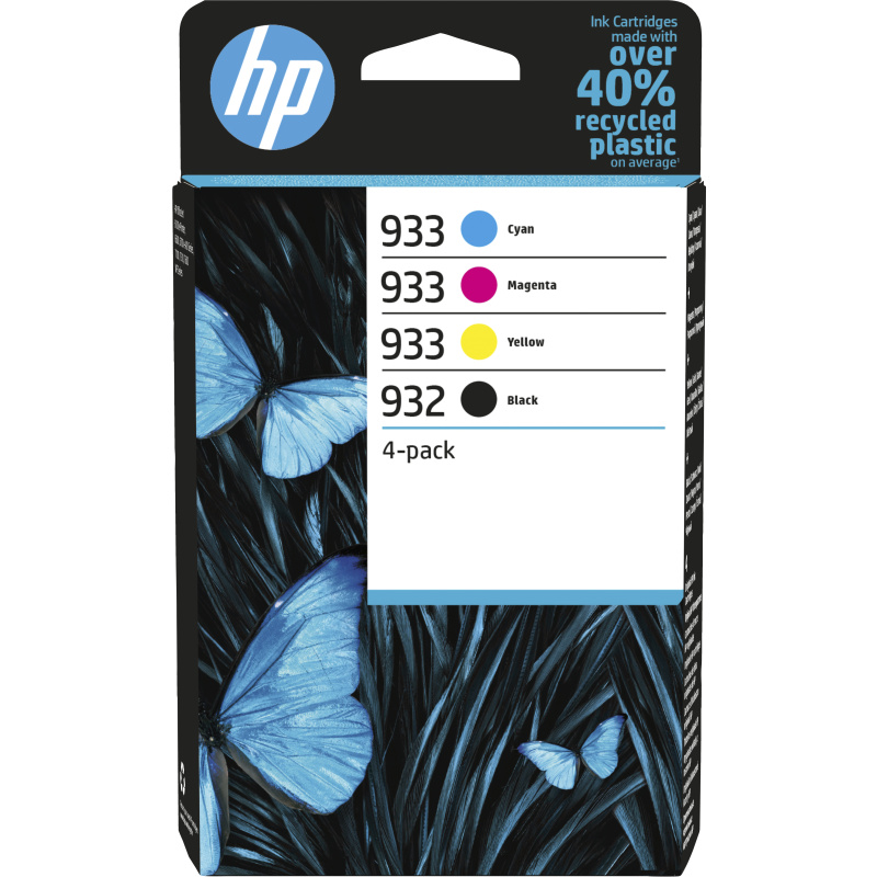 HP 932 Pack de 4 cartouches d'encre noire/ 933 Pack de 4 cartouches d'encre cyan/magenta/jaune authentiques