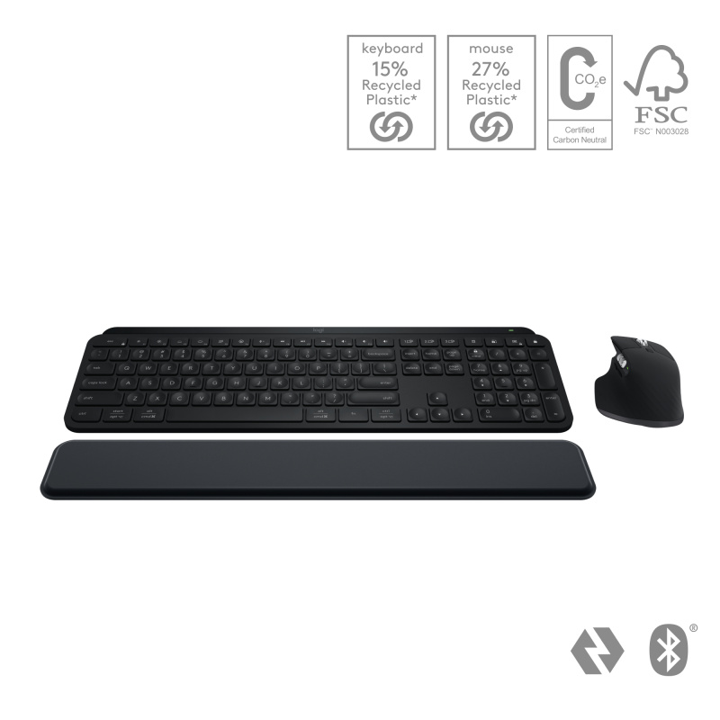 Logitech MX Keys S Combo clavier Souris incluse Bureau RF sans fil + Bluetooth AZERTY Belge Graphite