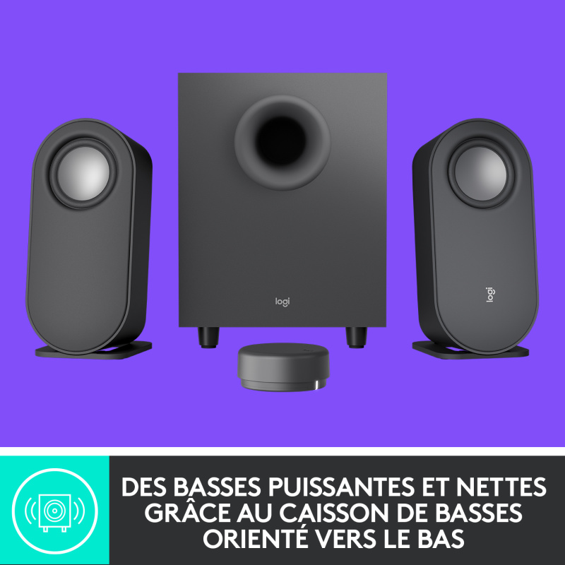 Logitech Haut-parleurs pour ordinateur Z407 Bluetooth avec caisson de basses et commande sans fil