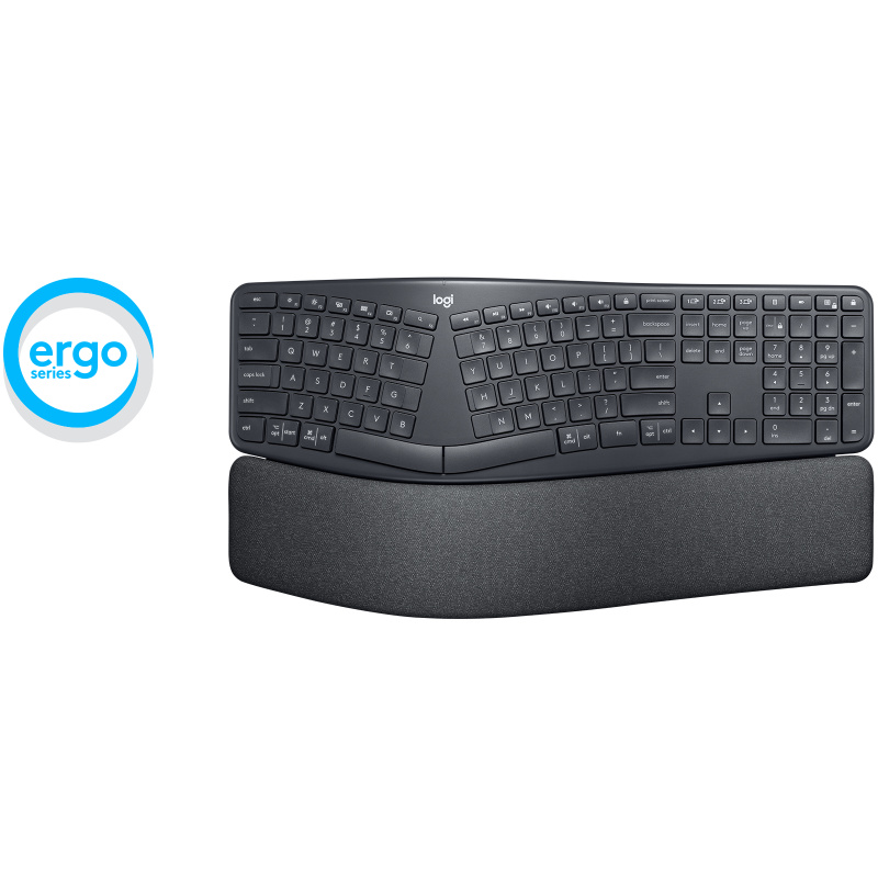 Logitech Ergo K860 clavier Bureau RF sans fil + Bluetooth Français Graphite