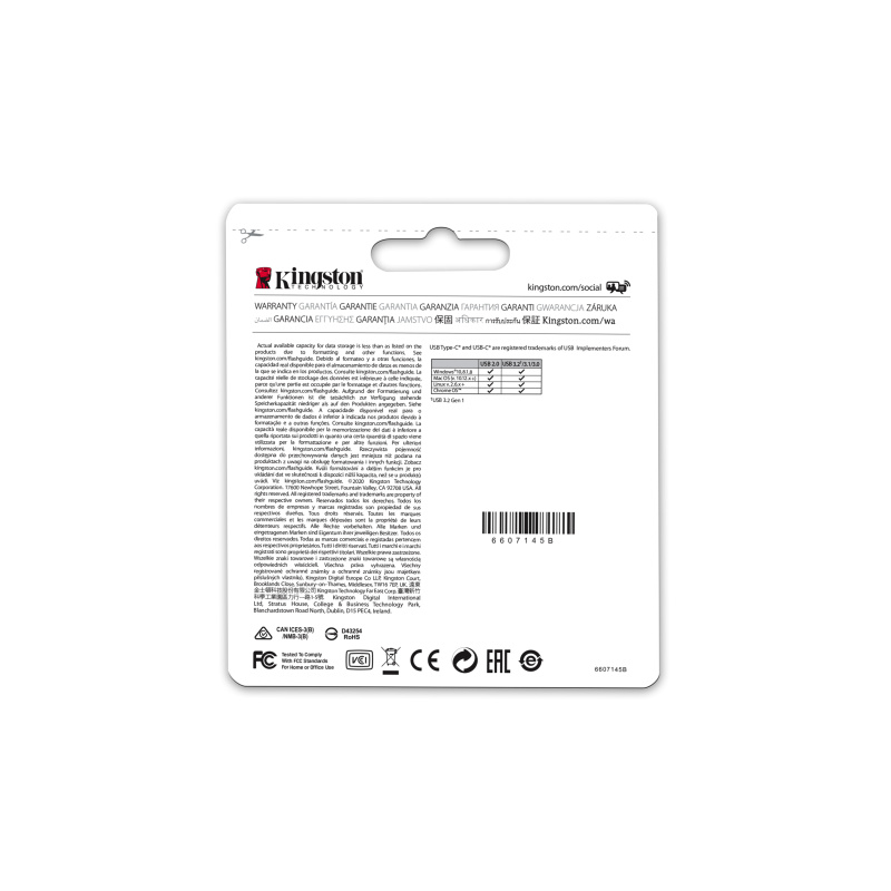 Kingston Technology DataTraveler 64 Go microDuo 3C 200 Mo/s dual USB-A + USB-C