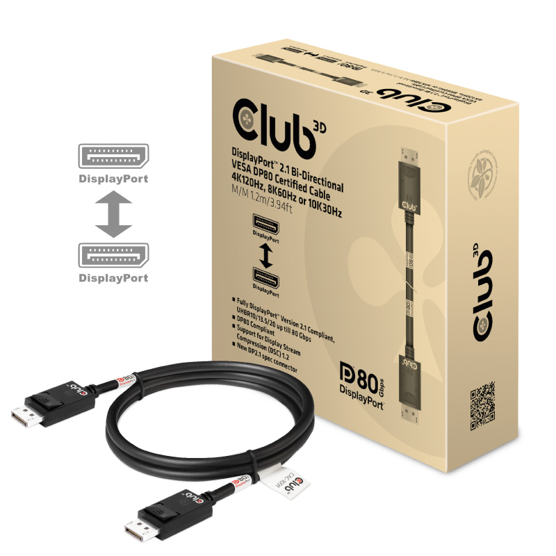 CLUB3D CAC-1091 câble DisplayPort 1,2 m Noir