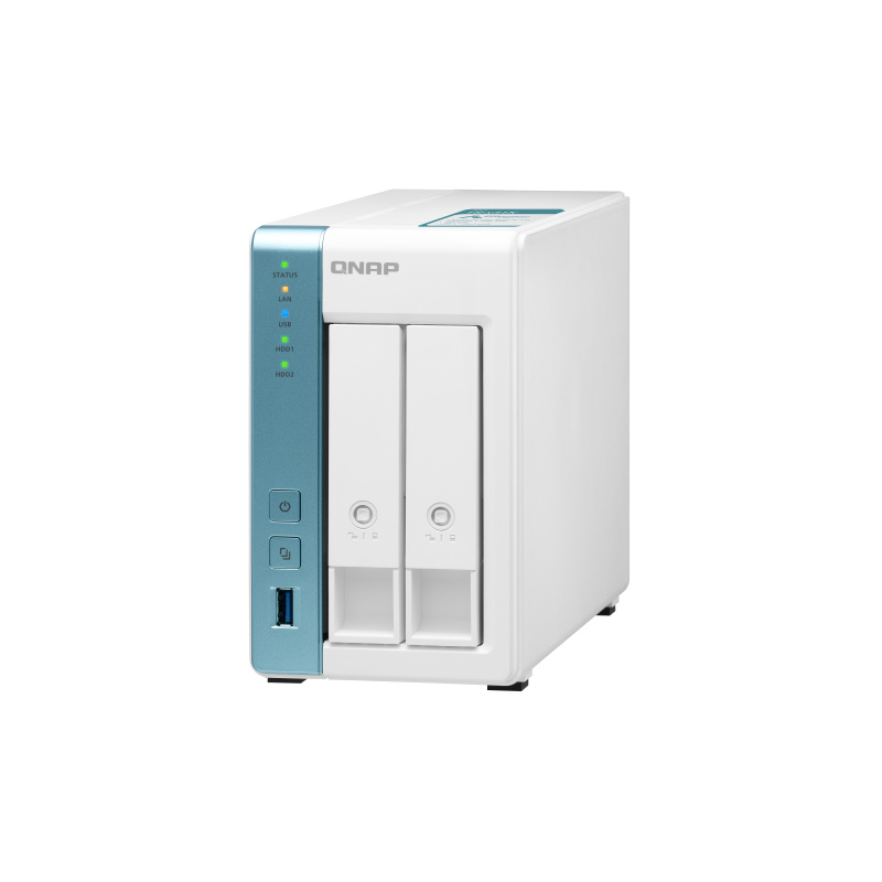 QNAP TS-231K serveur de stockage NAS Tower Ethernet/LAN Turquoise, Blanc Alpine AL-214