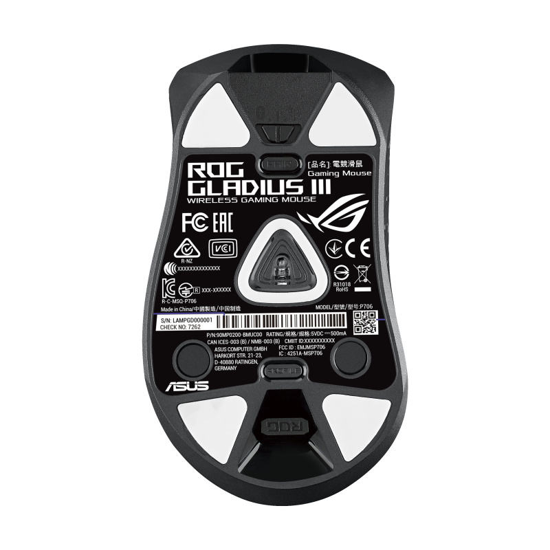 ASUS ROG Gladius III Wireless souris Jouer Droitier RF Wireless + Bluetooth + USB Type-A Optique 19000 DPI