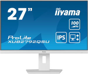 iiyama ProLite XUB2792QSU-W6 écran plat de PC 68,6 cm (27") 2560 x 1440 pixels Wide Quad HD LED Blanc