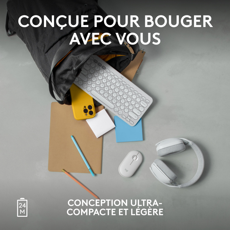 Logitech Pebble 2 M350s souris Voyage Ambidextre RF sans fil + Bluetooth Optique 4000 DPI