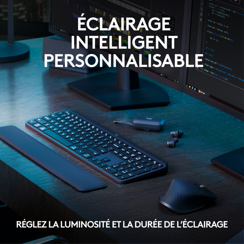 Logitech MX Keys S Combo clavier Souris incluse Bureau RF sans fil + Bluetooth AZERTY Belge Graphite