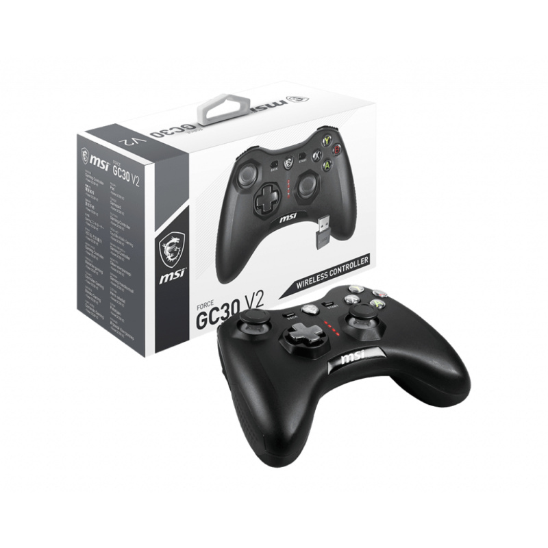 MSI Force GC30 V2 Noir USB 2.0 Manette de jeu Analogique/Numérique Android, PC