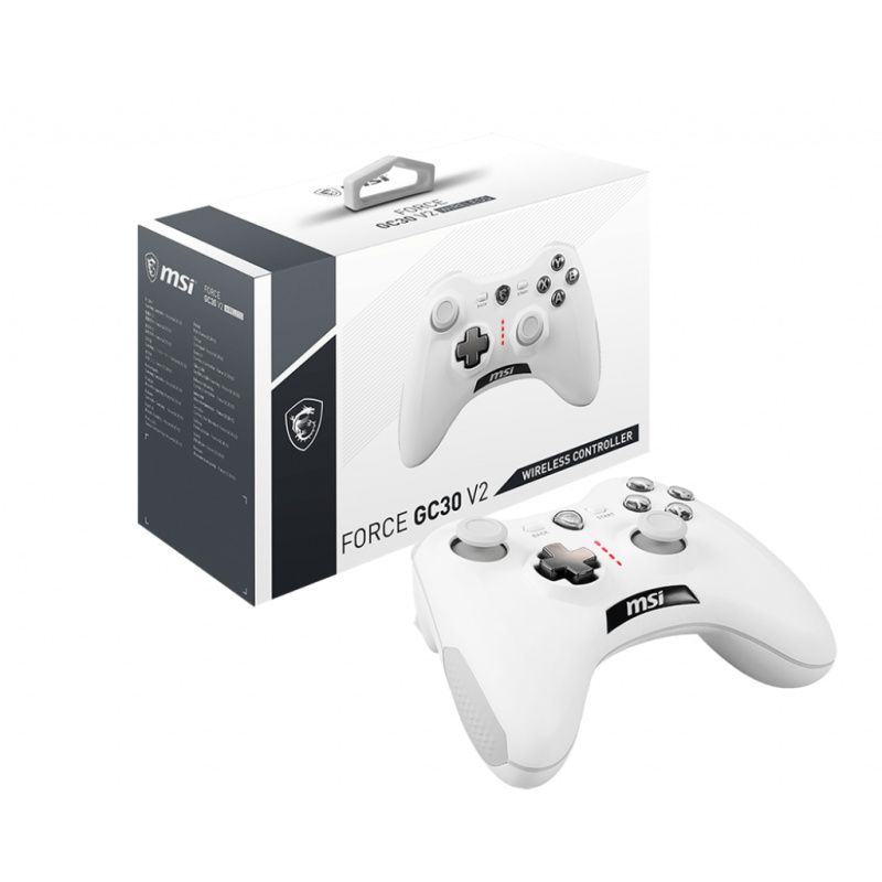 MSI S10-43G0040-EC4 accessoire de jeux vidéo Blanc USB 2.0 Manette de jeu Analogique/Numérique Android, PC