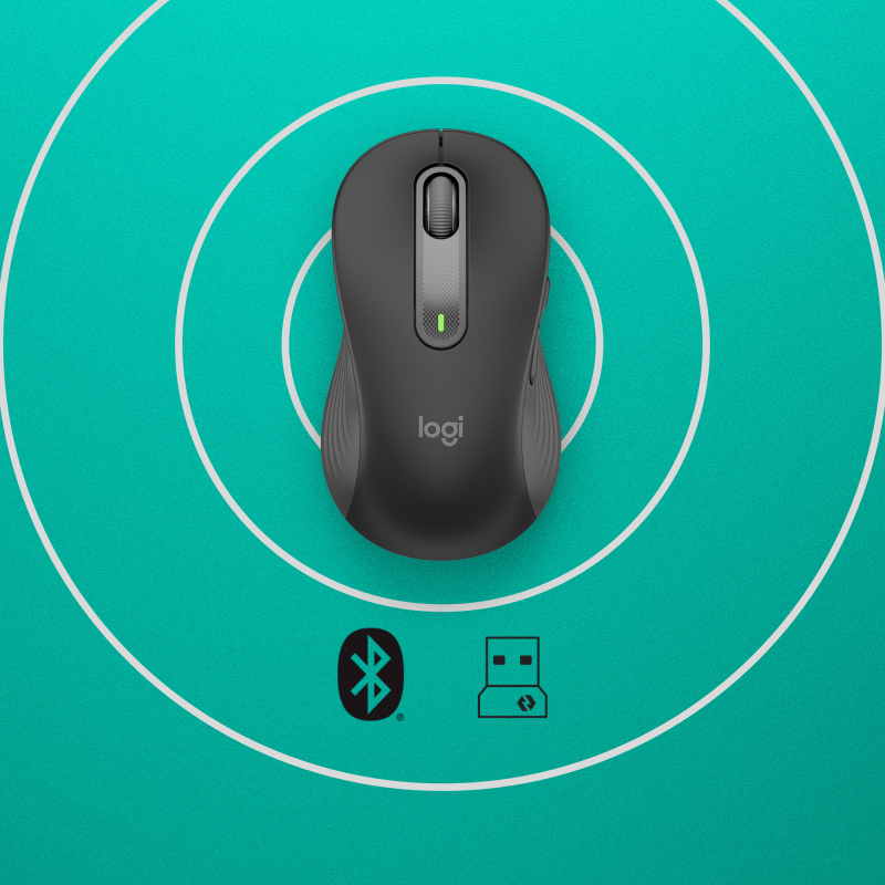 Logitech Signature M650 souris Bureau Gauche RF sans fil + Bluetooth Optique 4000 DPI