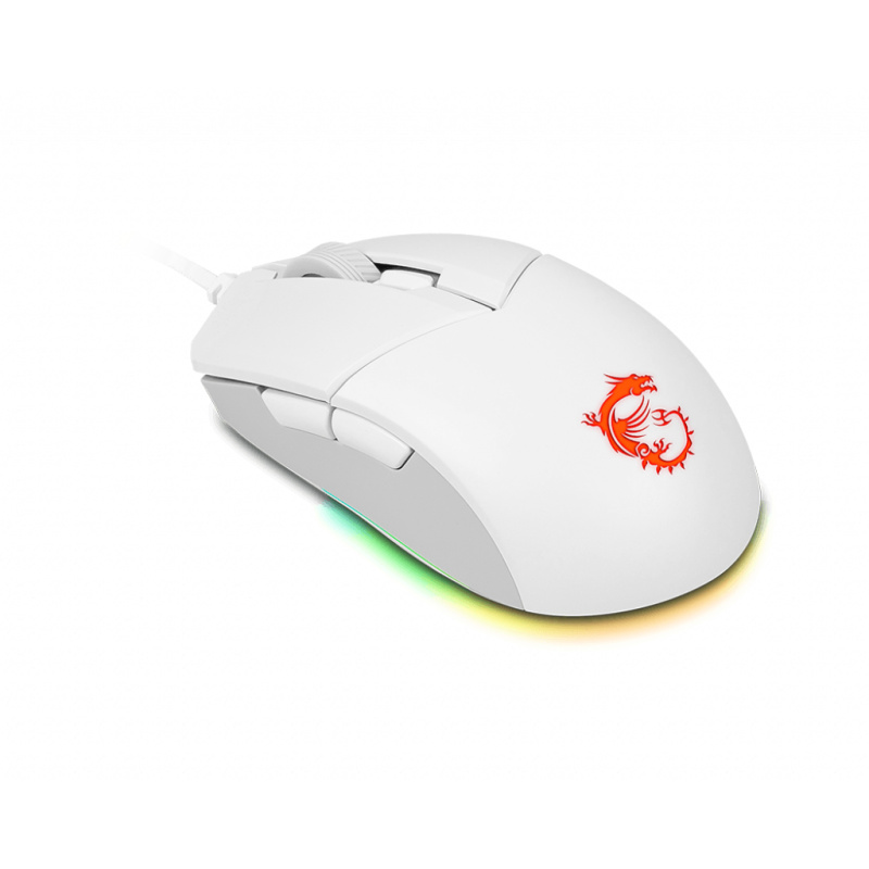 MSI CLUTCH GM11 WHITE souris Jouer Ambidextre USB Type-A Optique 5000 DPI