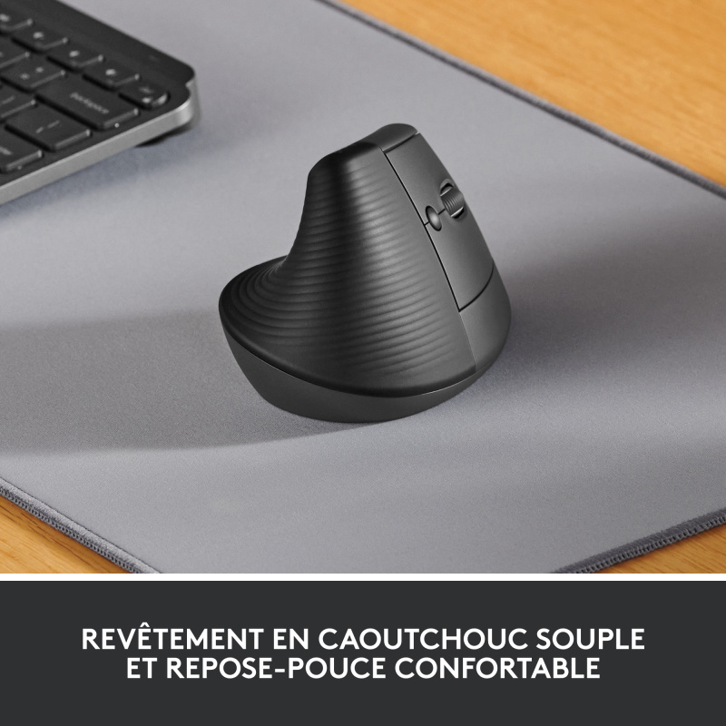 Logitech Lift souris Bureau Droitier RF sans fil + Bluetooth Optique 4000 DPI