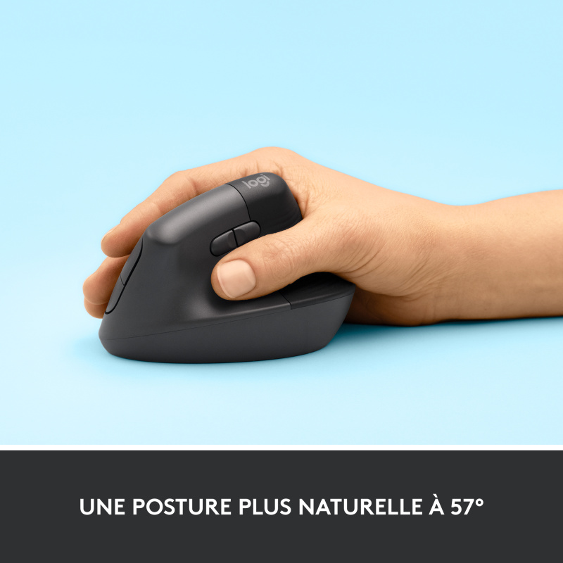 Logitech Lift souris Bureau Droitier RF sans fil + Bluetooth Optique 4000 DPI