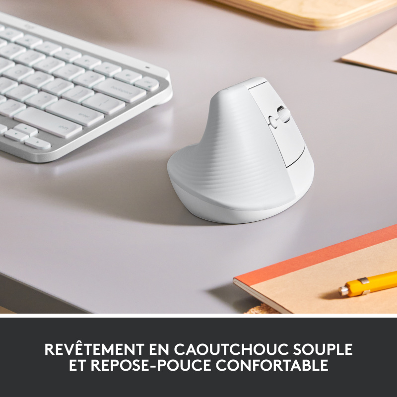 Logitech Lift souris Bureau Droitier RF sans fil + Bluetooth Optique 4000 DPI